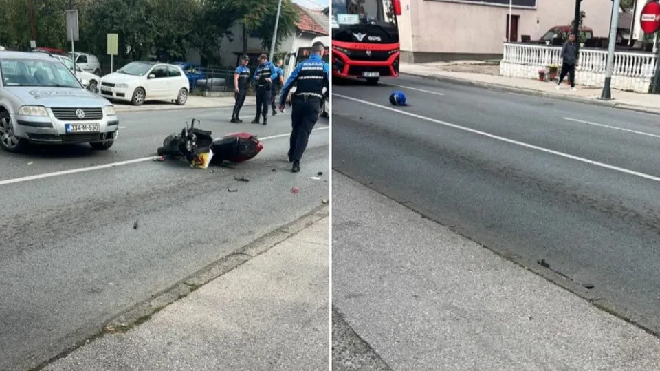U Tuzli motociklistu udario vozač automobila, povrijeđen prebačen u UKC