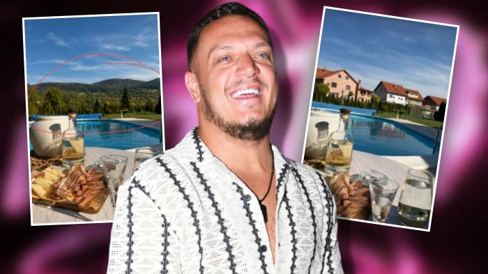 Gastozova fotografija sa bazena izazvala sumnje: Nova objava s AI-izmijenjenom pozadinom pokrenula sumnje; ranija objava se pojavila na mrežama, a na storiju piše "AI sadržaj"
